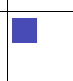 A blue square is in the middle of a black background.